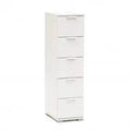 Cassettiera 5 Cassetti Bianca - Dimensioni: cm 27 x 38 x 103 h