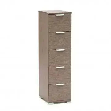 Cassettiera 5 Cassetti Rovere Grigio - Dimensioni: cm 27 x 38 x 103 h