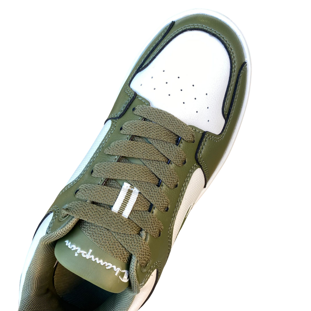 Champion Trainers RD18 Low S21906 GS585 Bianco-Verde| Sneakers basket uomo stile comfort