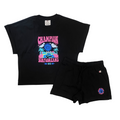 Champion completino da ragazza maglietta e pantaloncino in cotone jersey 405127 KK001 nero