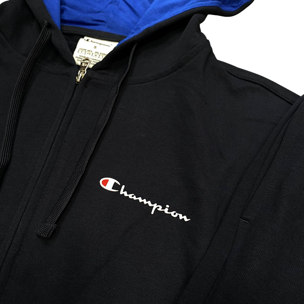Champion 221166 BS501 Tuta Sportiva Uomo Cotone Garzato Blu Cappuccio Zip