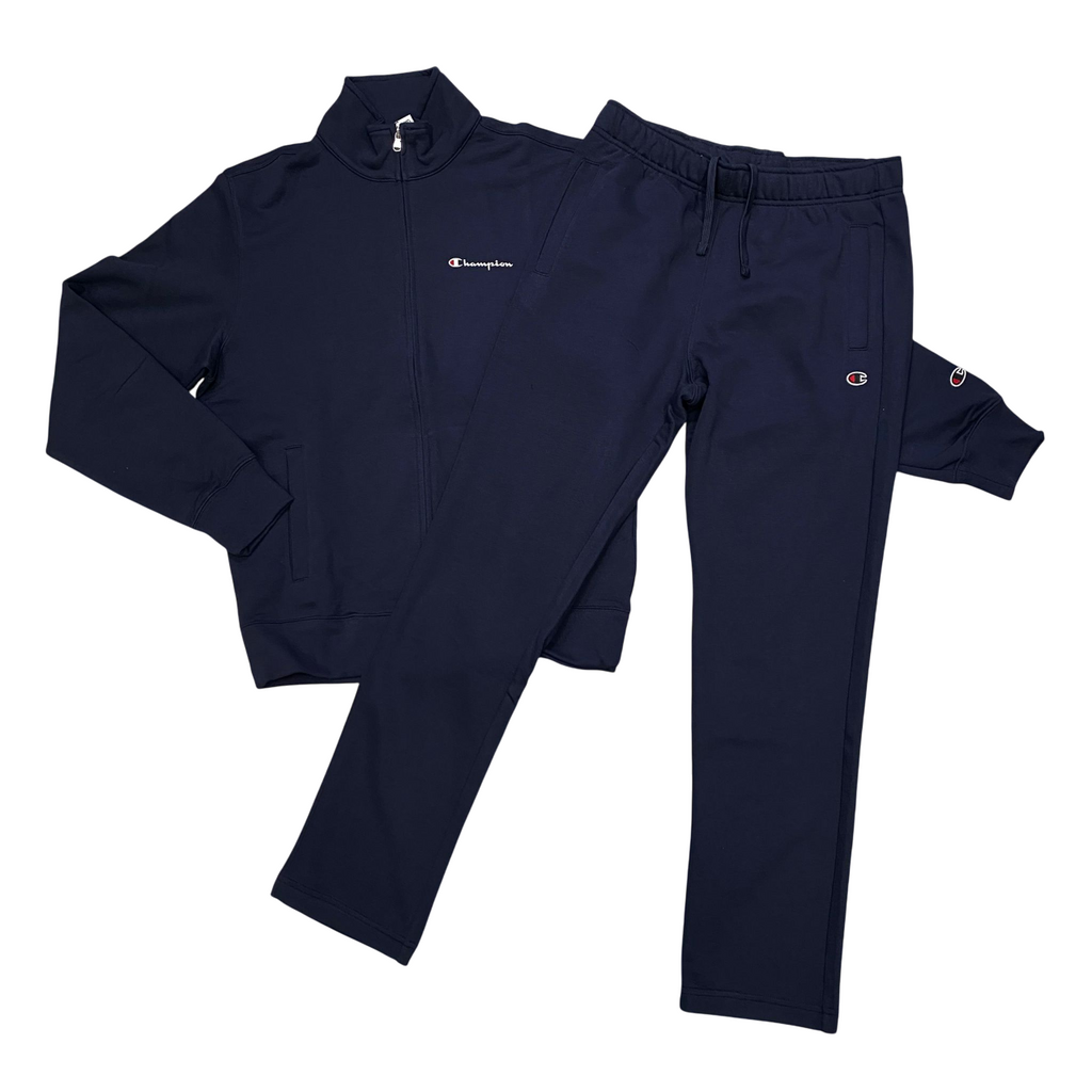 Champion tuta sportiva da uomo in cotone garzato con cerniera intera 221163 BS501 blu