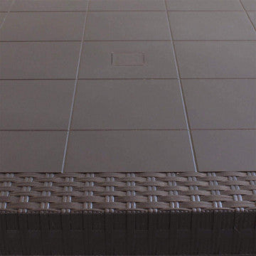 Tavolo Rettangolare Houston con Struttura in Plastica Stile Wicker, 150x90