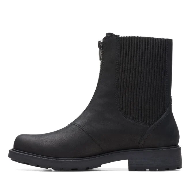 Clarks stivaletto da donna Chelsea con zip anteriore elastico laterale in tessuto Orinoco2 Up 26167568 2 nero