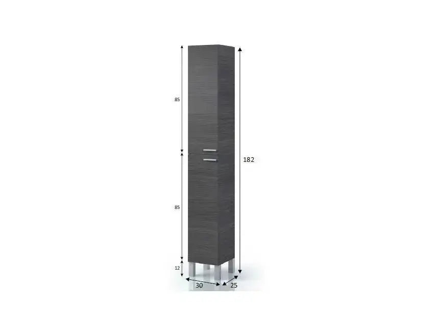 Colonna Bagno Grigio Cenere 2 Ante 30X25X182H