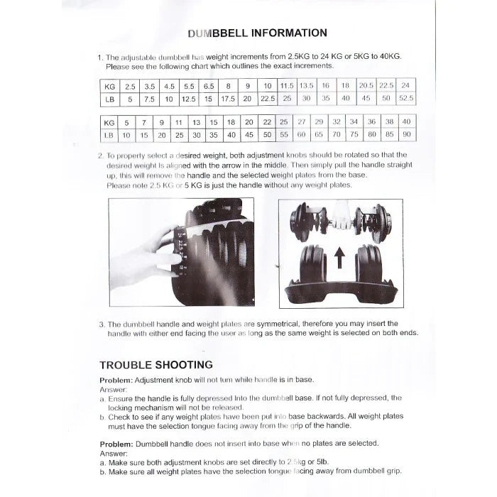 Contes Manubrio Regolabile 2,5-24Kg