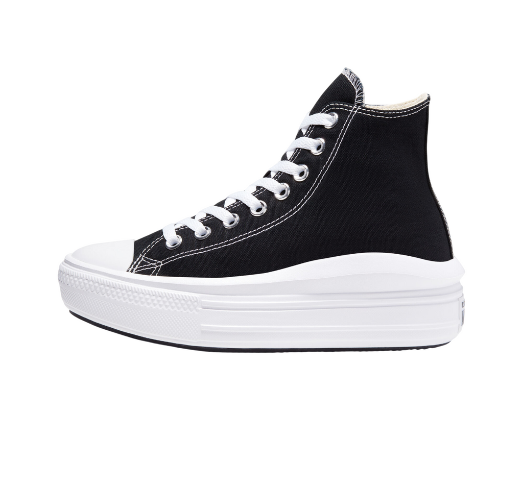 Converse Chuck Taylor All Star Move Sneakers Platform Donna Nero Bianco - 568497C
