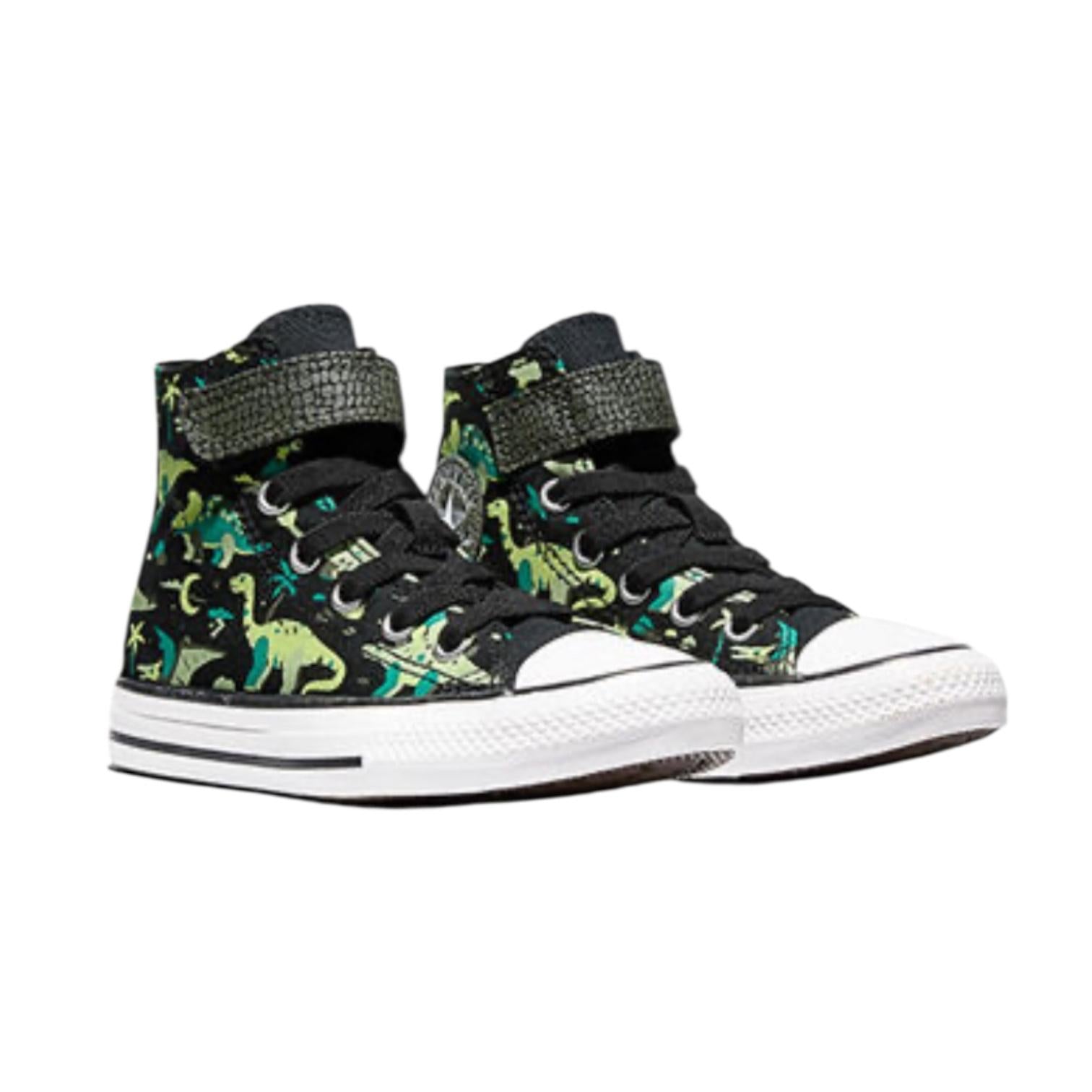 Converse Chuck Taylor All Star Easy-On Dinos A15899C Nero Bianco Verde Sneakers Junior