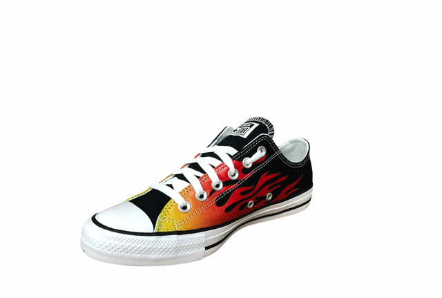 Converse All Star Chuck Taylor Ctas OX Uomo Tela 166259C | Sneakers fiamme nera