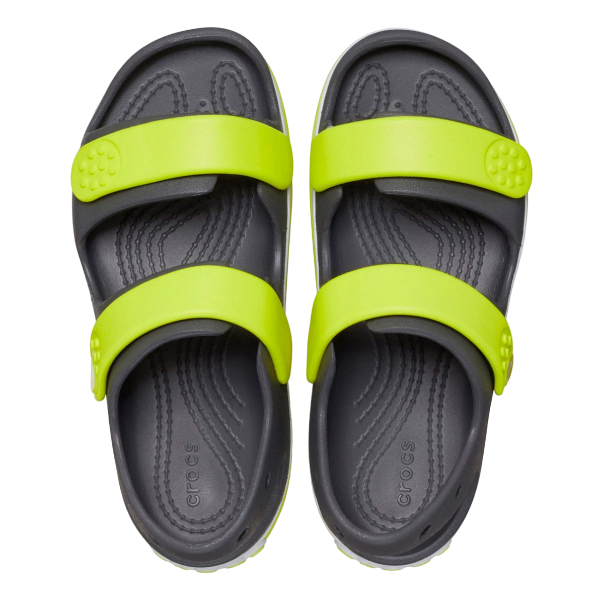 Crocs sandalo da bambino Crocband Cruiser 209423 1NJ grigio-giallo acido