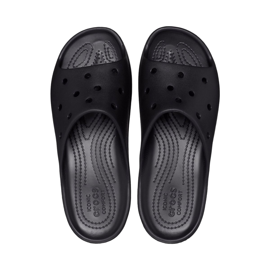 Crocs ciabatta con zeppa da donna Classic Slide 208180-001 nero