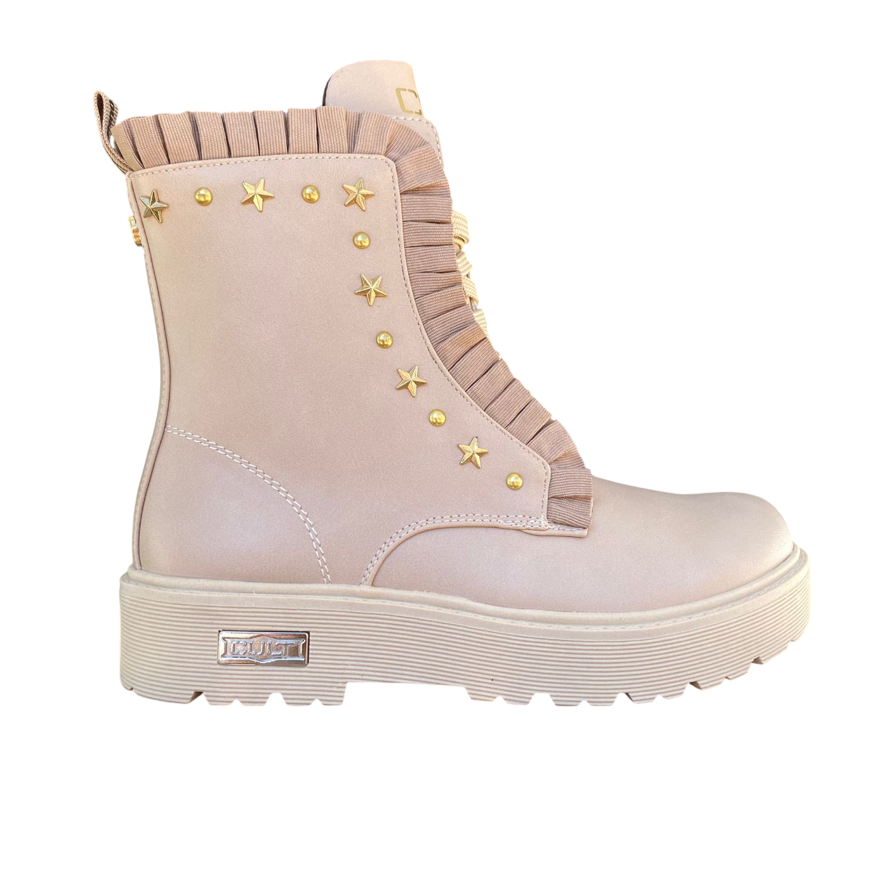 Cult Stivaletto Anfibi Bambina T-388B 3134 Beige 7 Fori Borchie