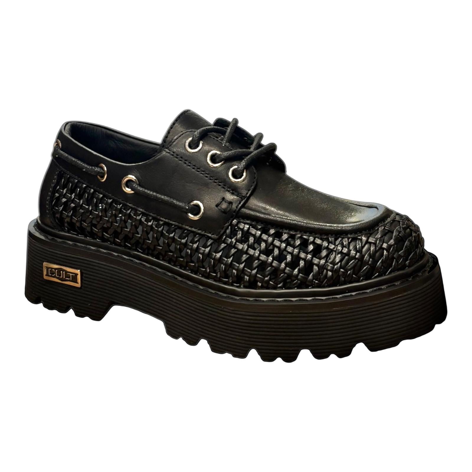 Cult Scarpa Donna Pelle Intrecciata SLASH 4686 CLW468600 Nero PE26