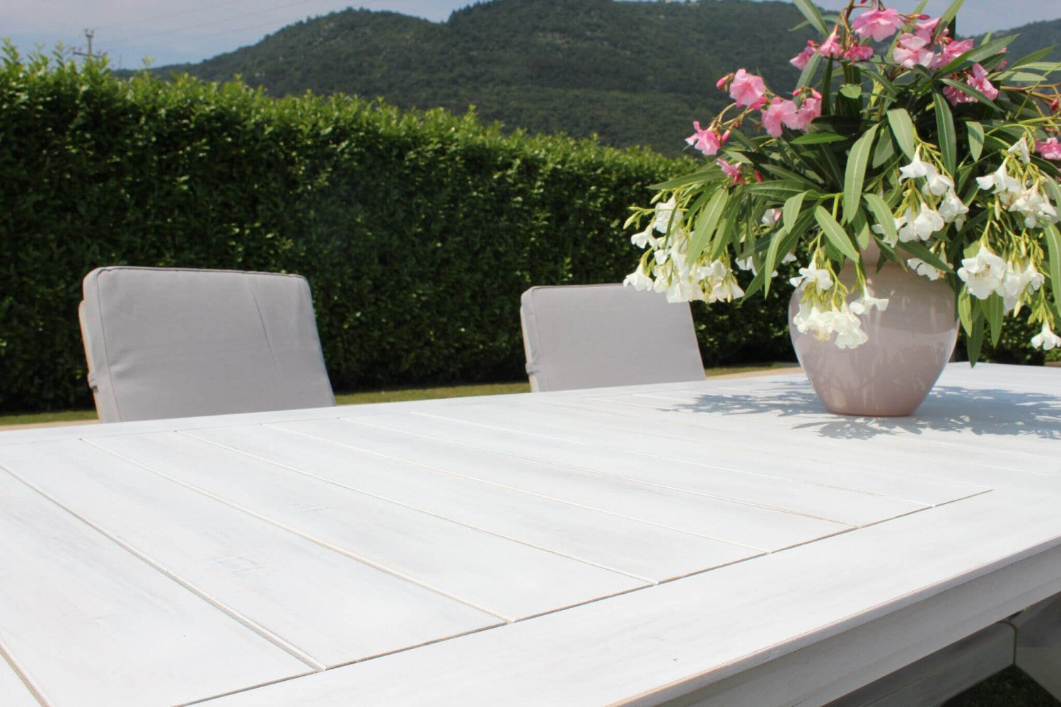 Tavolo allungabile Bali 150/200 x 90 in legno di acacia bianco