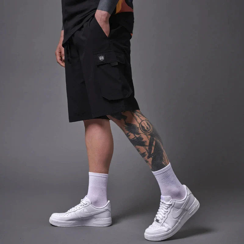 Dolly Noire Techno Cargo Shorts Uomo Nero PA144-PO-01