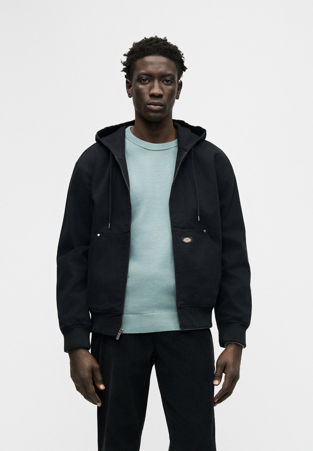 Dickies giubbino bomber in canvas da uomo con cappuccio Unlined DK0A88JZBLK1 nero