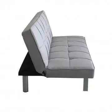 Divano Letto Aaron Grigio Melange: Metallo e Legno, D.178x81x71
