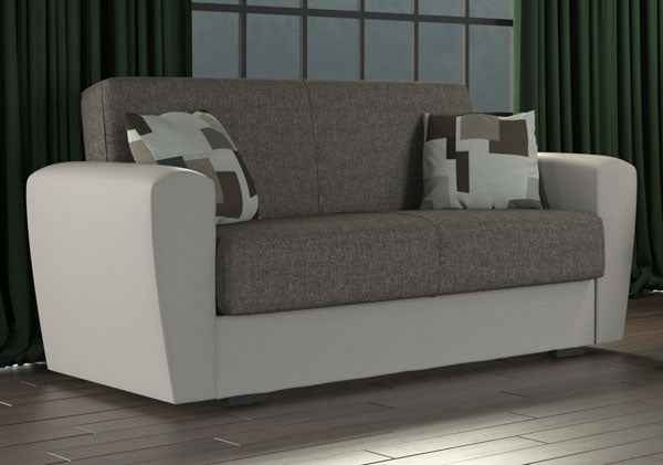 Divano Letto Miami 2 Posti (162x66x80 cm) in Ecopelle e Tessuto