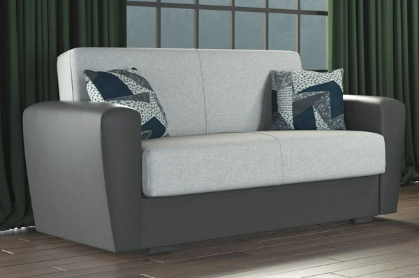 Divano Letto Miami 2 Posti (162x66x80 cm) in Ecopelle e Tessuto