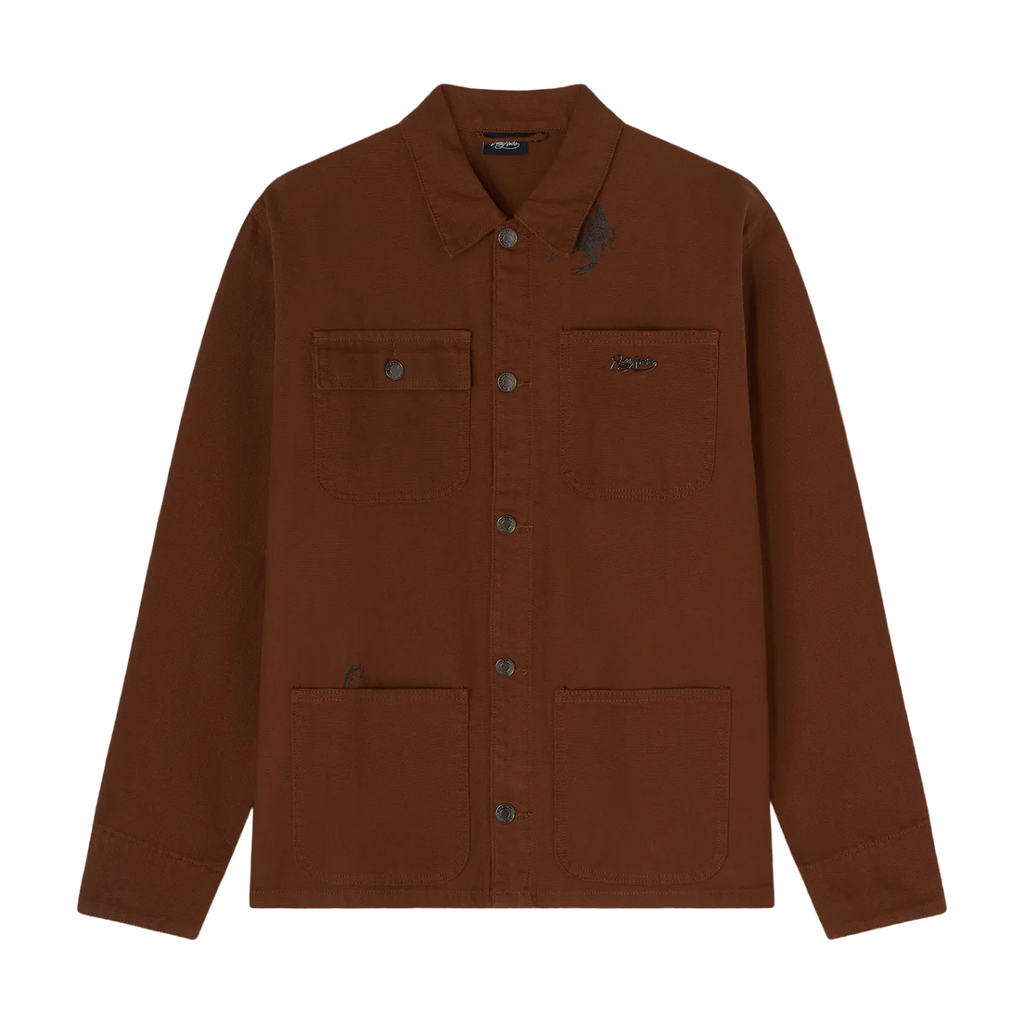 Dolly Noire giacca sfoderata in canvas da uomo Desert Skull Site JK619-JQ-03 beige scuro