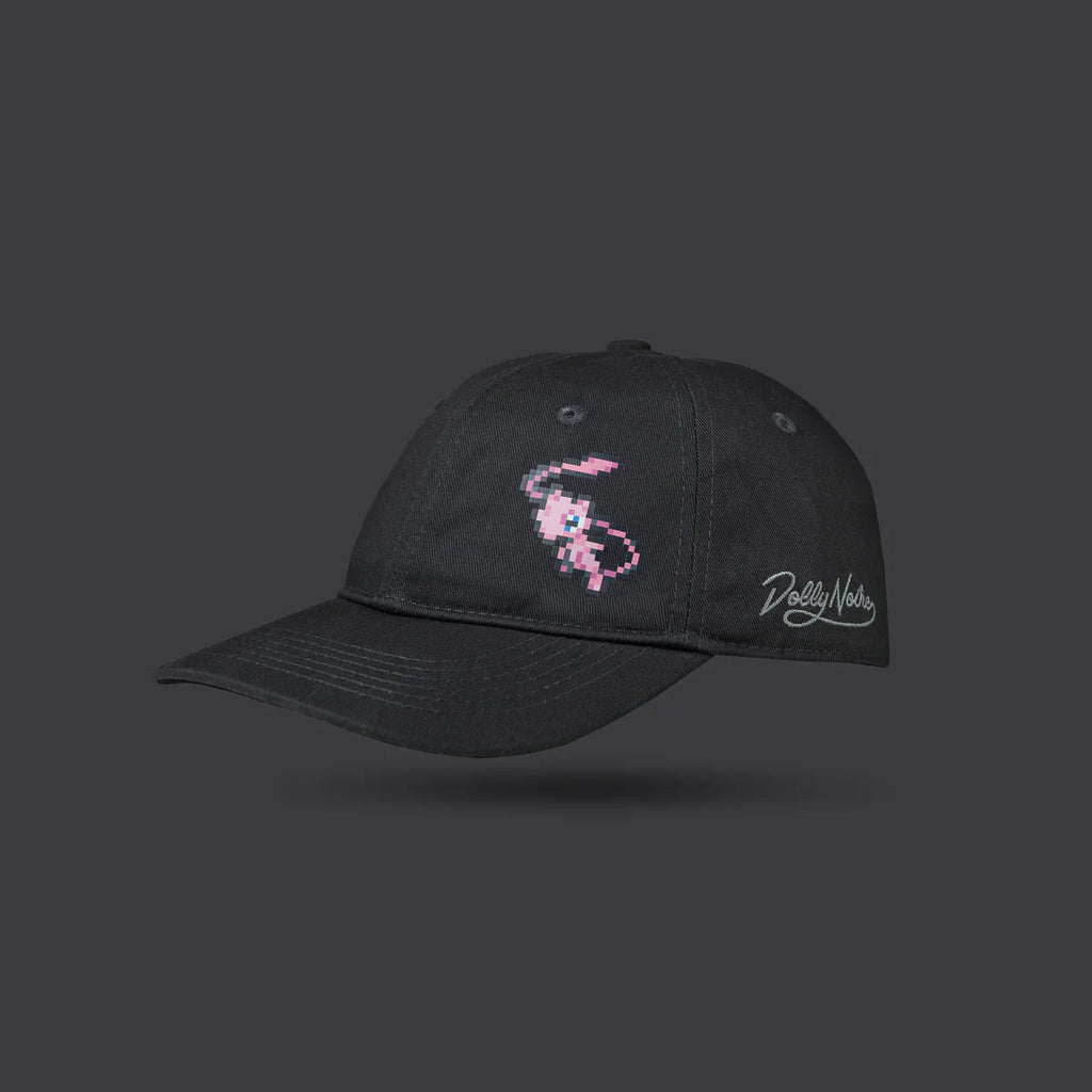 Dolly Noire Dad Hat Mew Pokémon Pixel Art Unisex Nero Slavato - HA1165-HB-01