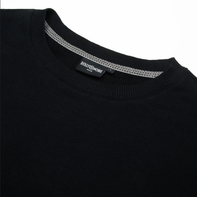Dolly Noire Felpa girocollo da uomo con stampa Gufo Reale SW073-SP-01 nero