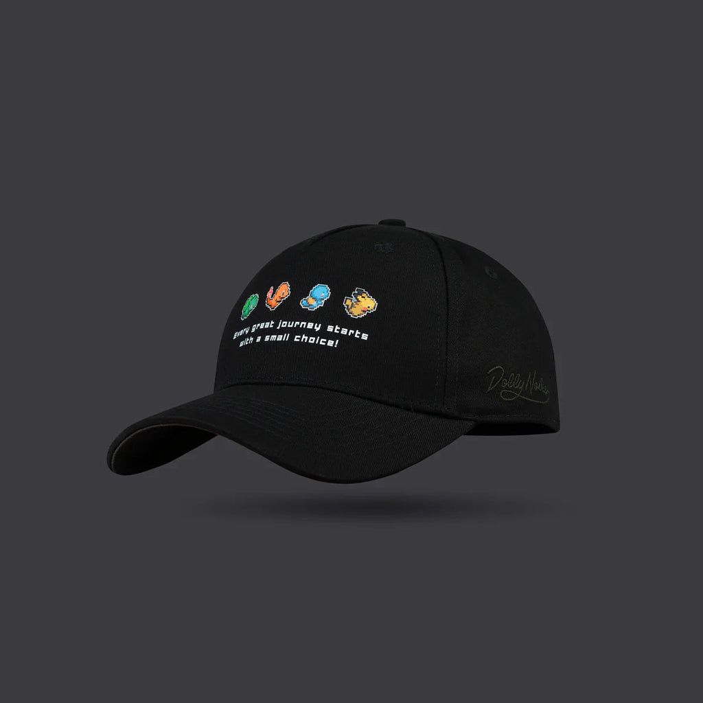 Dolly Noire Dad Hat Starters Pokémon Pixel Art Unisex Nero - HA1176-HB-01