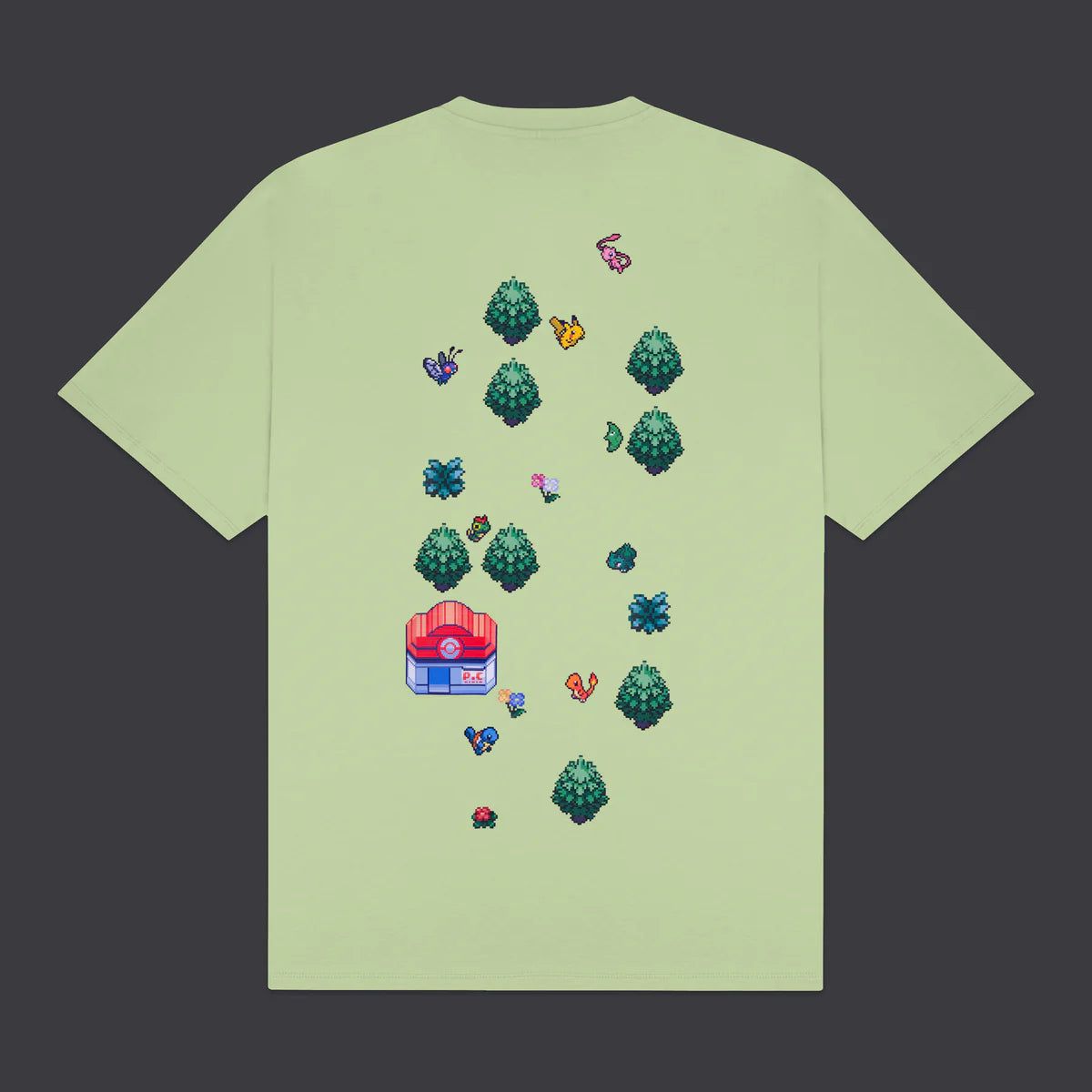Dolly Noire T-shirt Uomo Pokémon Scenary Verde - TS1164-TT-03