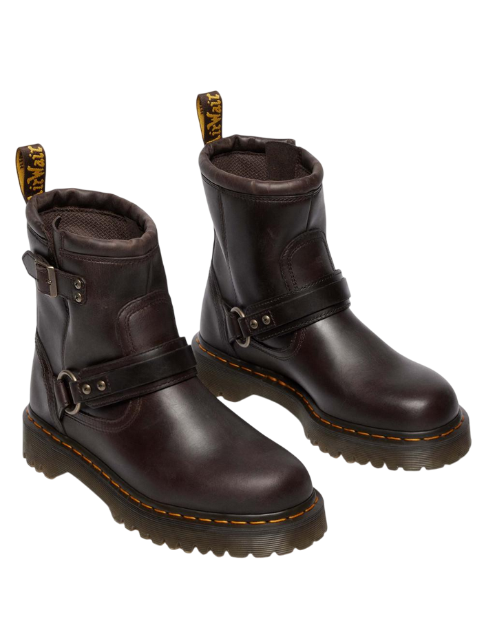 Dr. Martens Anistone Harness 41870200 Marrone | Stivaletti donna biker pelle Crazy Horse
