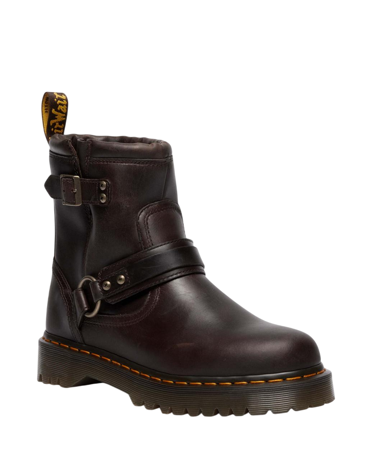 Dr. Martens Anistone Harness 41870200 Marrone | Stivaletti donna biker pelle Crazy Horse