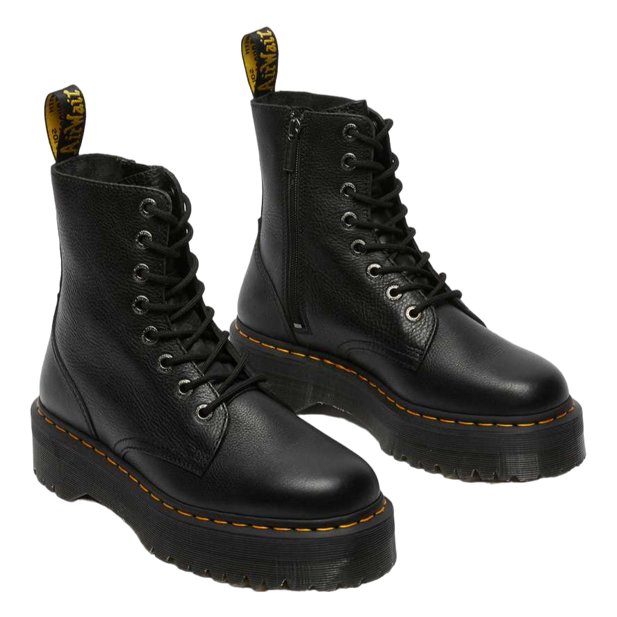 Dr. Martens Stivale anfibio con zeppa da donna in morbida pelle Pisa Jadon III 26378001 nero