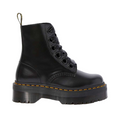Dr. Martens – Anfibi Donna Molly 24861001 Buttero Black | Platform 6 Fori, Pelle Satinata, Comfort Urban Rock