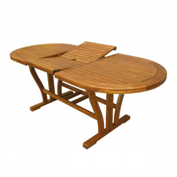 Tavolo ovale allungabile legno acacia massiccio 150/200x90 cm