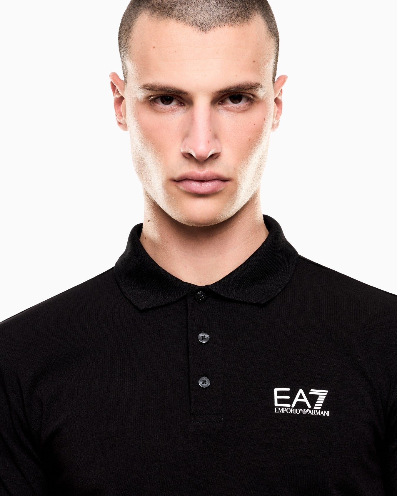 EA7 Emporio Armani Polo da uomo Core Identity in cotone stretch 8NPF14 PJVQZ 1200 nero