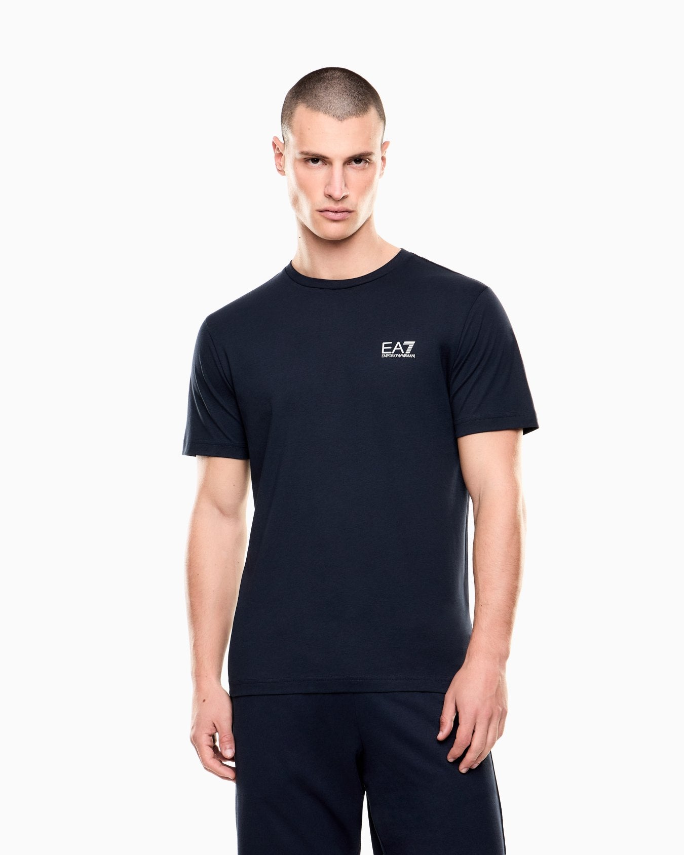 EA7 Emporio Armani T-shirt Uomo Blu Core Identity Cotone Pima 8NPT25 PJVPZ 1562