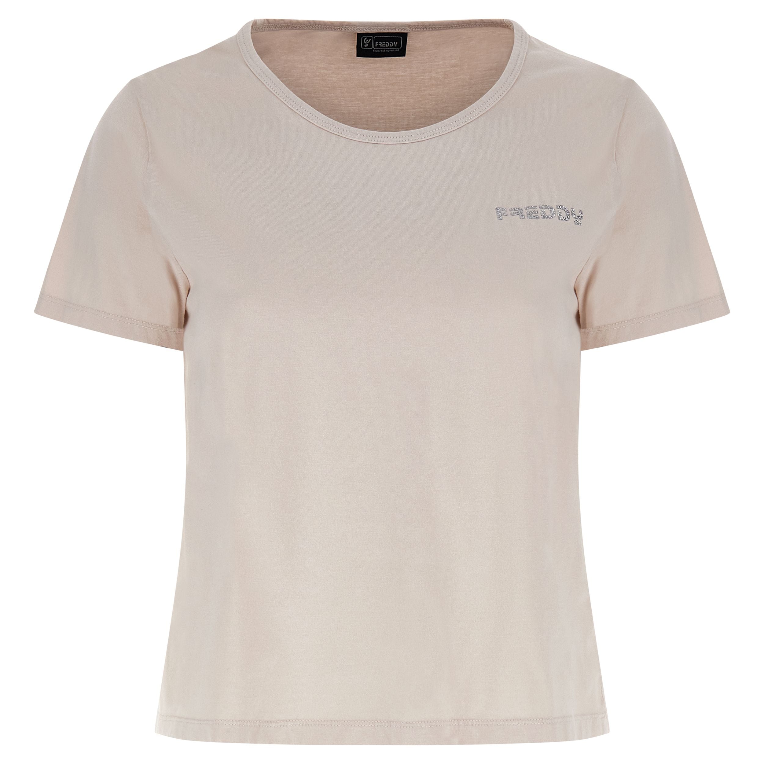 Freddy T-shirt crop top comfort in jersey leggero FAIRC022X Z40X Moonbeam Direct Dyed
