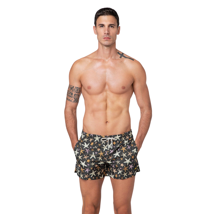 F**K Pantaloncino Costume Mare Uomo M04BA31-X14 Fantasia Stelle Marine