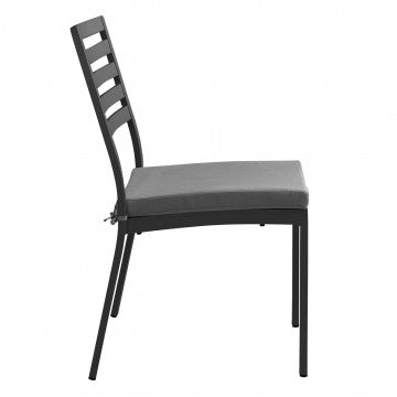Sedia Formentera con cuscino - Alluminio e Tessuto, cm 46 x 62 x 84 h