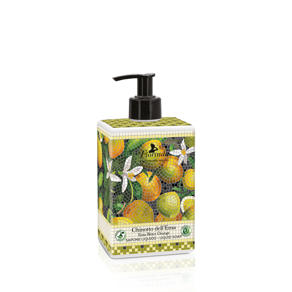 Florinda Mosaici Italiani Sapone Liquido Chinotto Dell'Etna Per Mani E Corpo 500 ml