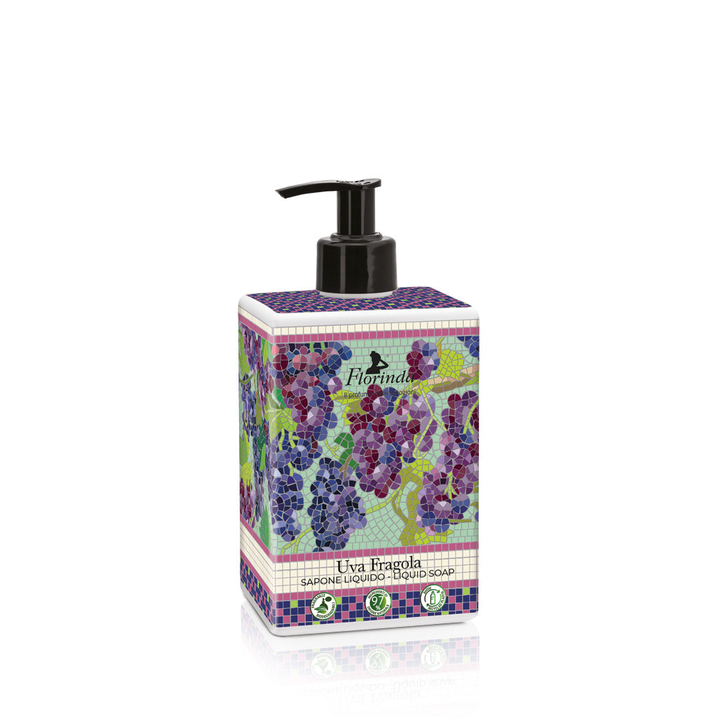 Florinda Mosaici Italiani Sapone Liquido Uva E Fragola Per Mani E Corpo 500 ml