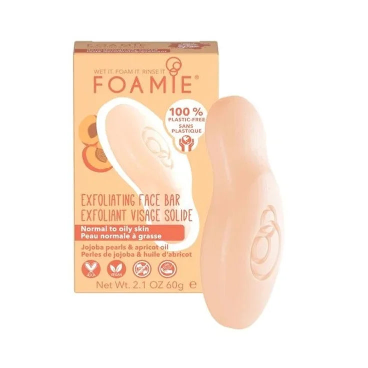 Foamie Sapone Solido Esfoliante Per Il Viso Per Pelli Normali E Grasse More Than A Peeling Con Jojoba E Olio DI Albicocca  60 gr