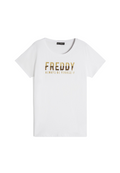 Freddy maglietta manica cora da donna con paillettes S4WTEET5 W bianco