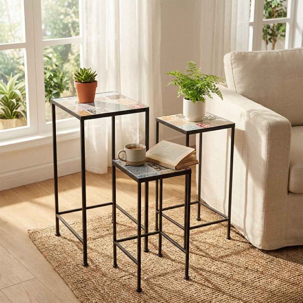 Set di 3 Fioriere Quadrata Nike - Ceramica, Multicolore, Dimensioni Varie