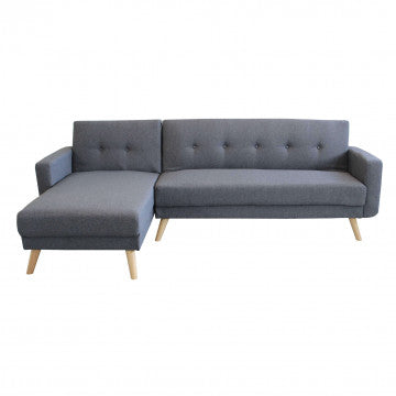Divano Letto Moderno con Struttura in Metallo e Legno