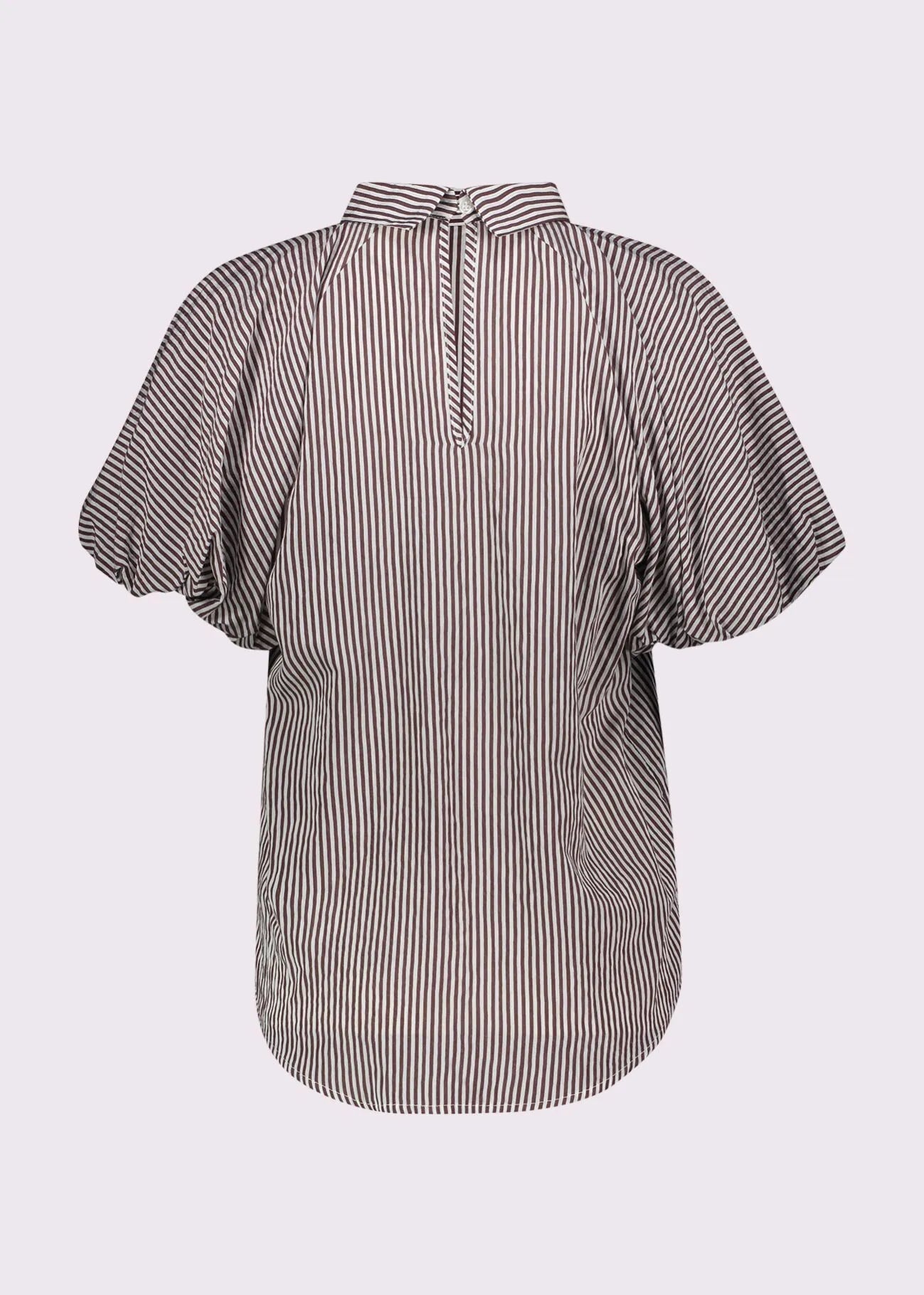 Gaudì Blusa a righe da donna con maniche a palloncino 611BD45029 615081-01 Nantucket-white