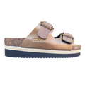 Goldstar ciabatta da donna con sottopiede in pelle a 2 fasce con fibbie GS4800V bronzo