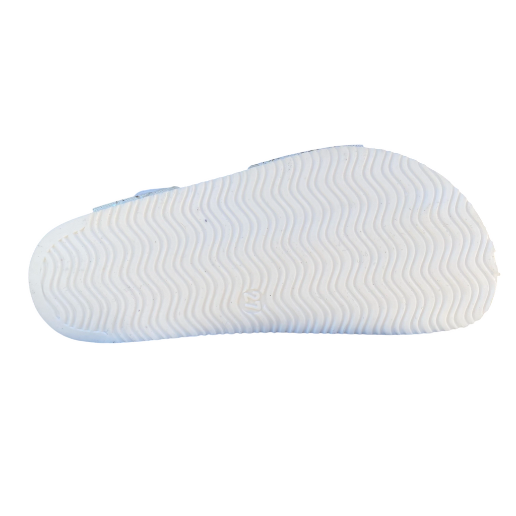 Goldstar sandalo da bambina con plantare ergonomico fasce regolabili con applicazione GS807FH bianco
