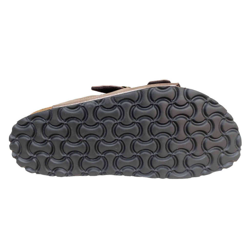 Goldstar ciabatta da uomo con sottopiede in pelle e con 2 fibbie regolabili GS39900 moro