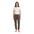 Griffai Pantalaccio in raso da donna con elastico in vita DGP7909 tabacco