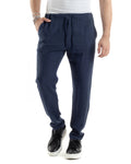 Griffai Pantalone Casual Lino Uomo Blu - UGP4559